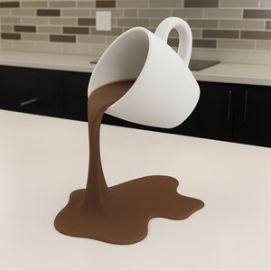 Sculpture de tasse à café flottante | Illusion imprimée en 3D