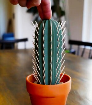 Porte-cure-dents cactus imprimé en 3D | Distributeur à ressort