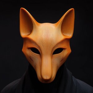 Masque de costume renard sculptural imprimé en 3D