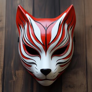 Masque de guerrier renard japonais imprimé en 3D