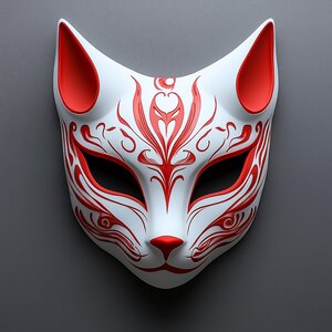 Masque de renard imprimé en 3D | Accessoire de costume Kitsune