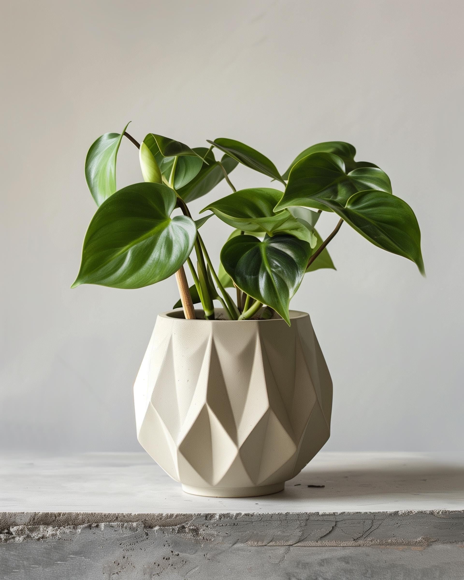 Cache-pot géométrique facetté imprimé en 3D