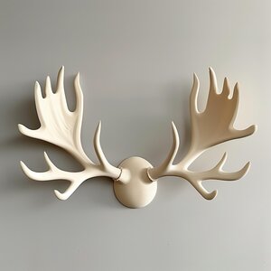Décoration murale bois de cerf en trois pièces imprimée en 3D
