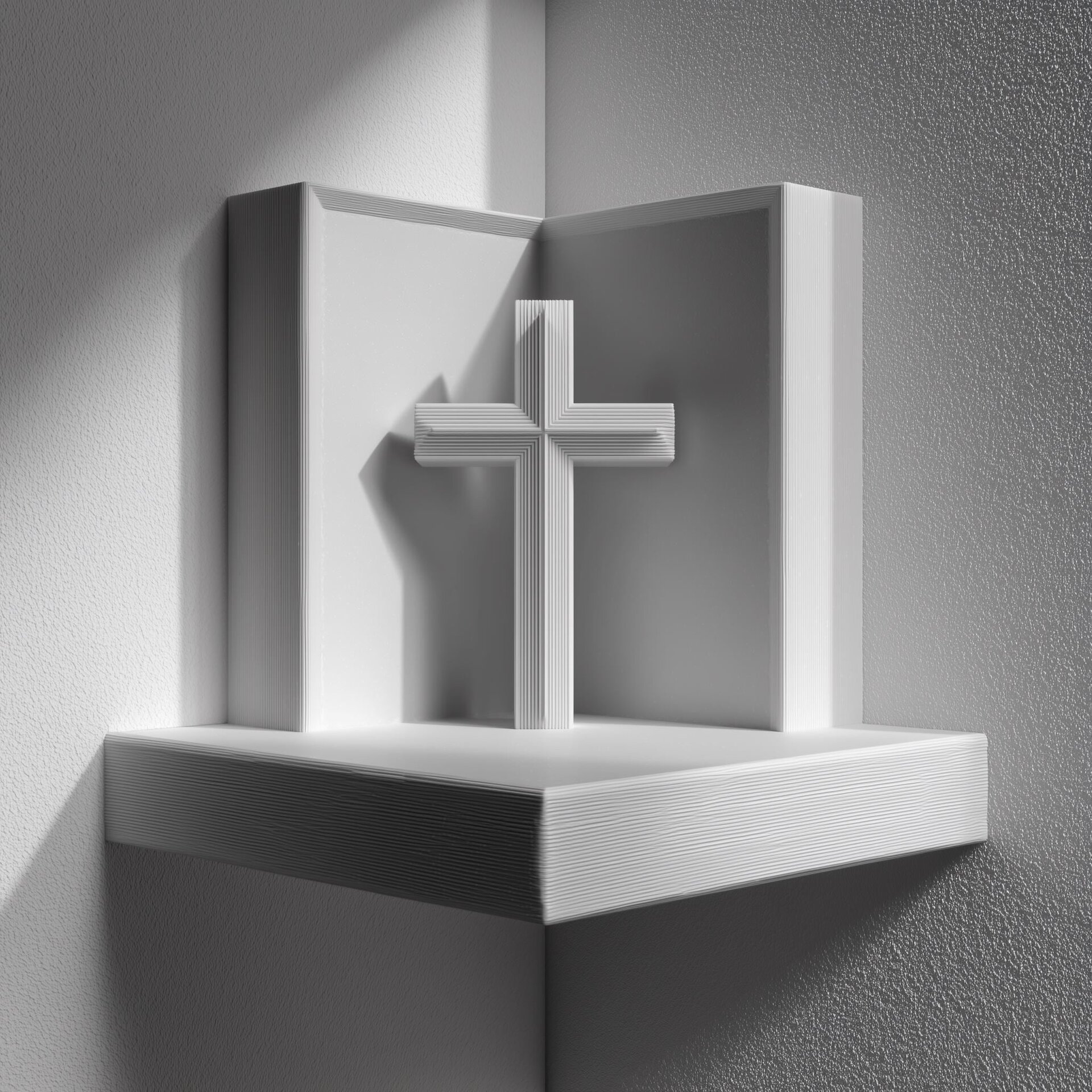 Étagère d'angle croix de prière imprimée en 3D