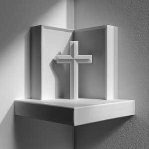 Étagère d'angle croix de prière imprimée en 3D