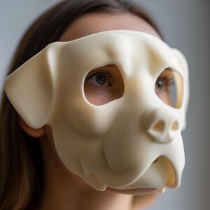 Masque de costume visage de bouledogue imprimé en 3D