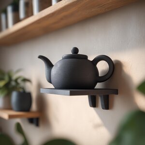 Étagère murale théière à rangement dissimulé imprimée en 3D