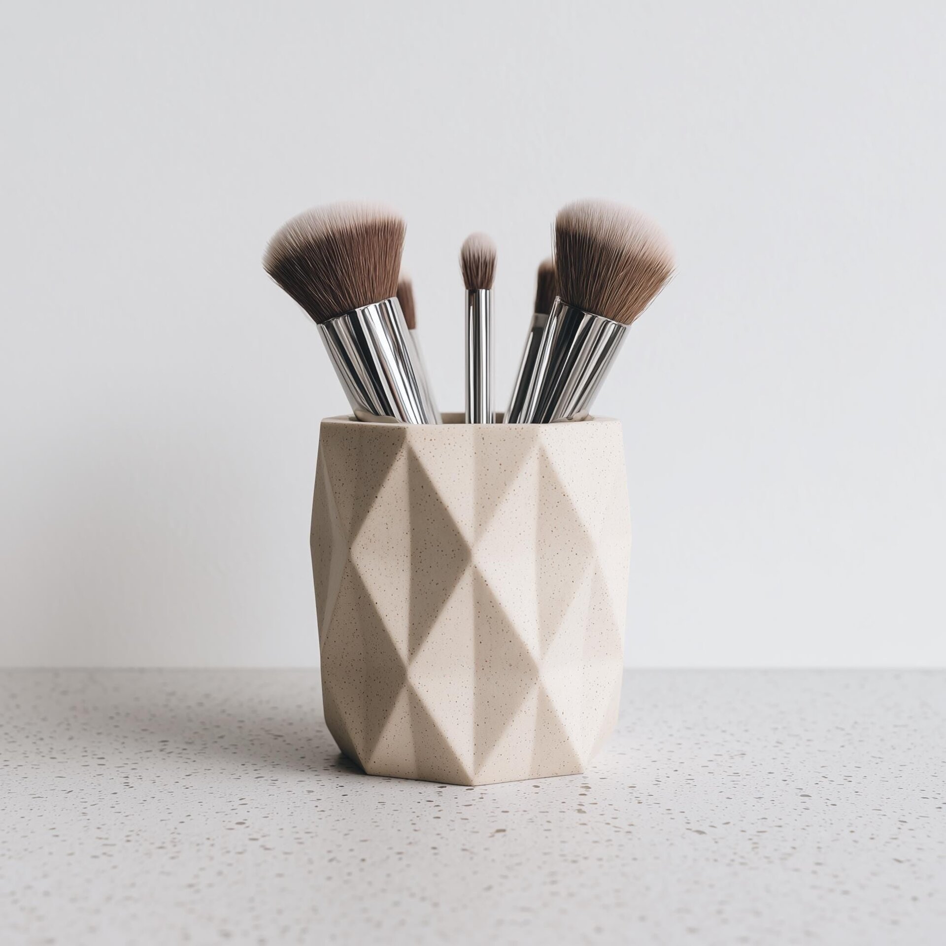 Porte-pinceaux et porte-stylos facetté imprimé en 3D