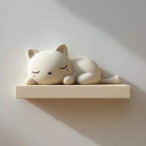 Étagère murale chat endormi imprimée en 3D
