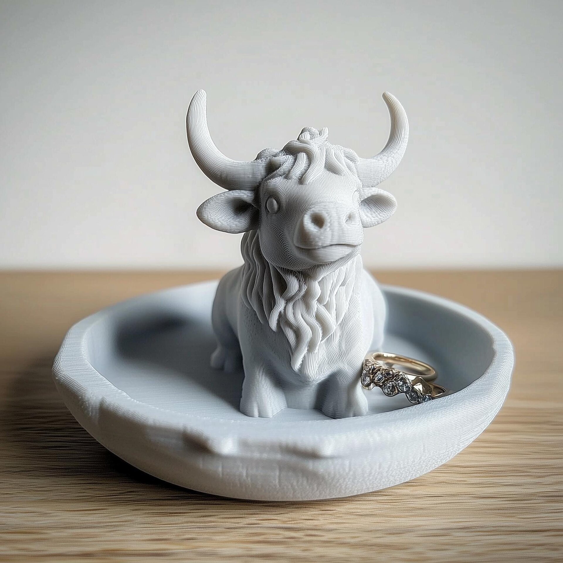 Coupelle à bagues et bijoux vache imprimée en 3D