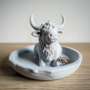Coupelle à bagues et bijoux vache imprimée en 3D