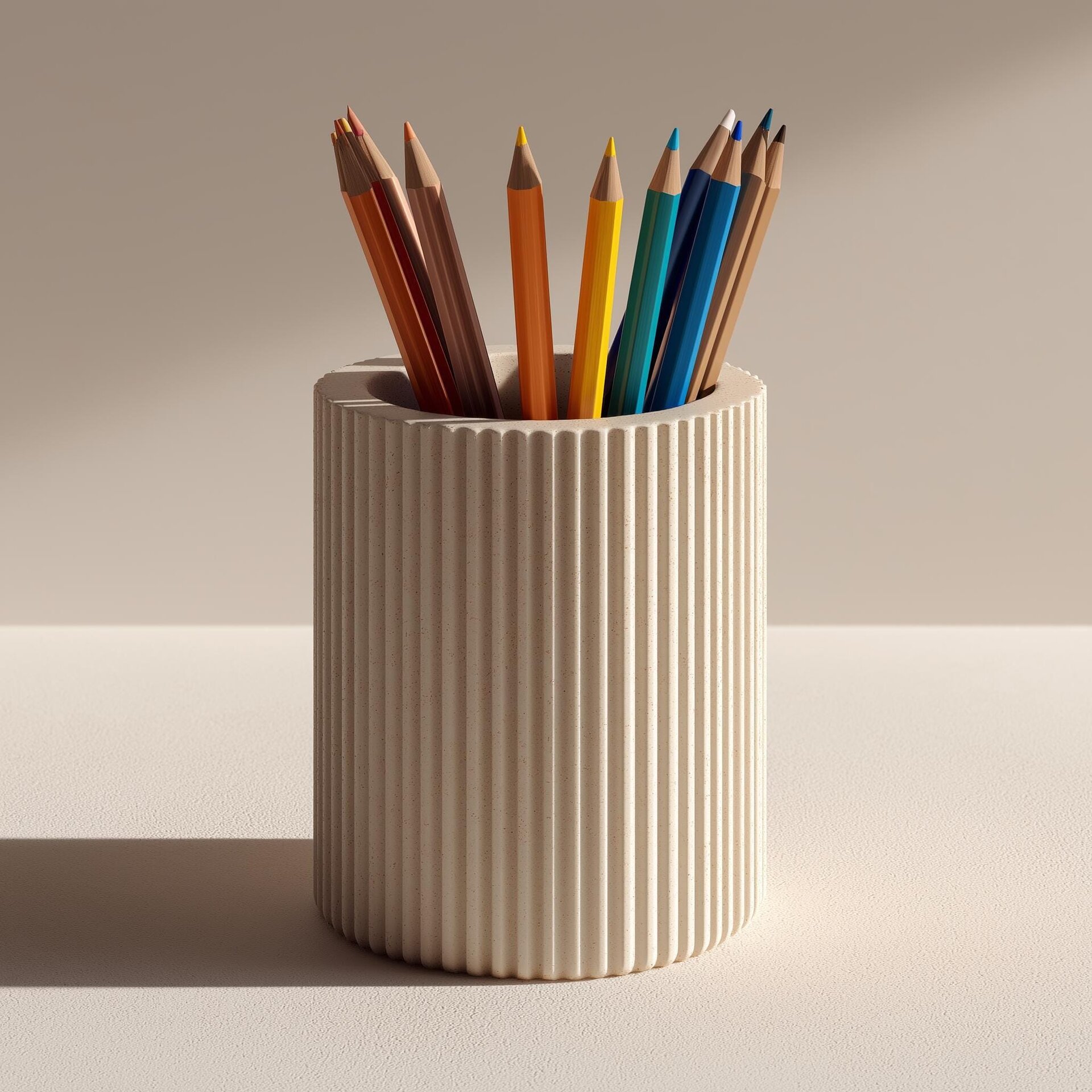 Porte-crayons imprimé en 3D | Gobelet strié à stylos et pinceaux
