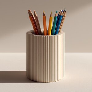 Porte-crayons imprimé en 3D | Gobelet strié à stylos et pinceaux