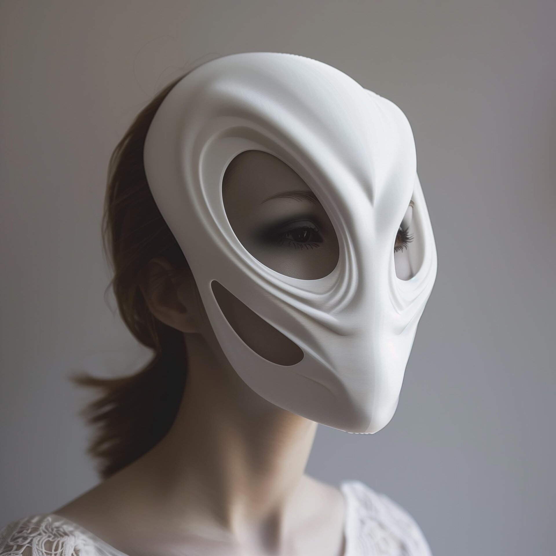 Masque de costume extraterrestre minimaliste imprimé en 3D