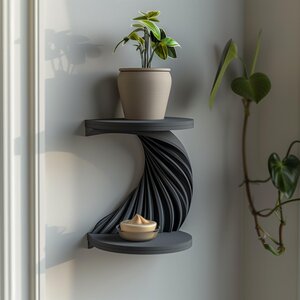 Étagère murale en spirale à deux niveaux imprimée en 3D