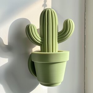 Sculpture murale de cactus minimaliste imprimée en 3D