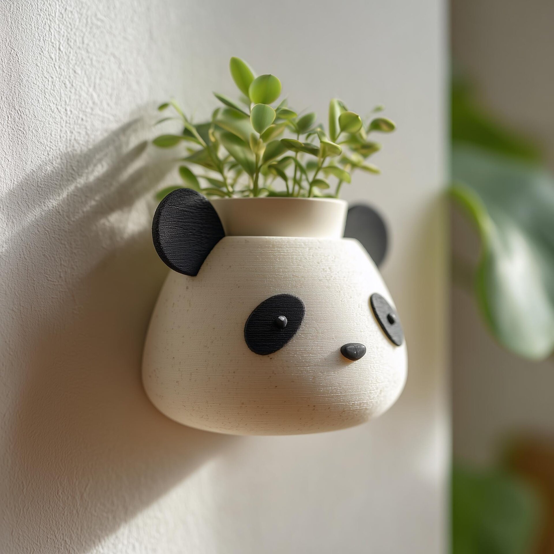 Cache-pot mural visage de panda imprimé en 3D