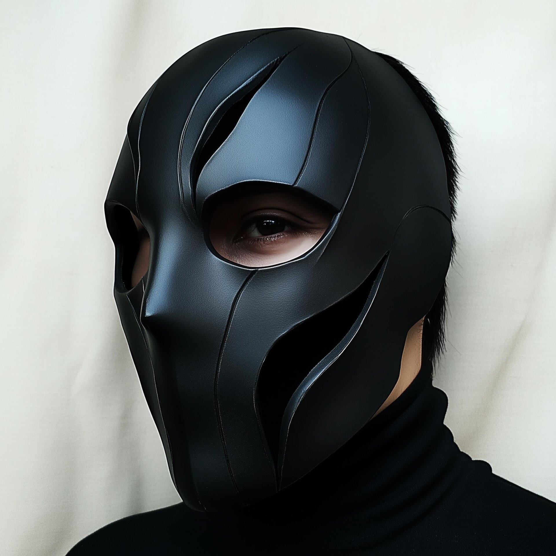 Masque tactique intégral noir imprimé en 3D