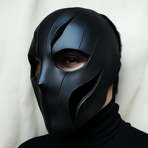Masque tactique intégral noir imprimé en 3D