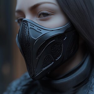 Masque cyberpunk imprimé en 3D | Accessoire de cosplay science-fiction
