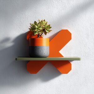 Étagère murale imprimée en 3D en forme de X