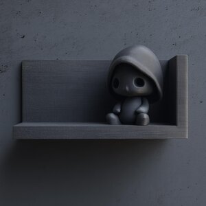 Étagère murale au personnage encapuchonné sinistre imprimée en 3D