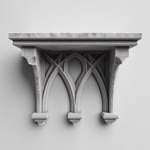 Étagère murale arche gothique imprimée en 3D