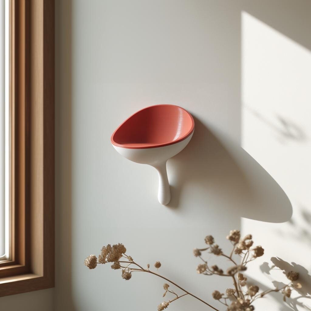 Étagère murale fourre-tout en forme de pelle imprimée en 3D