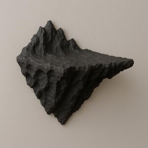 Étagère murale montagne imprimée en 3D | Tablette flottante rocheuse