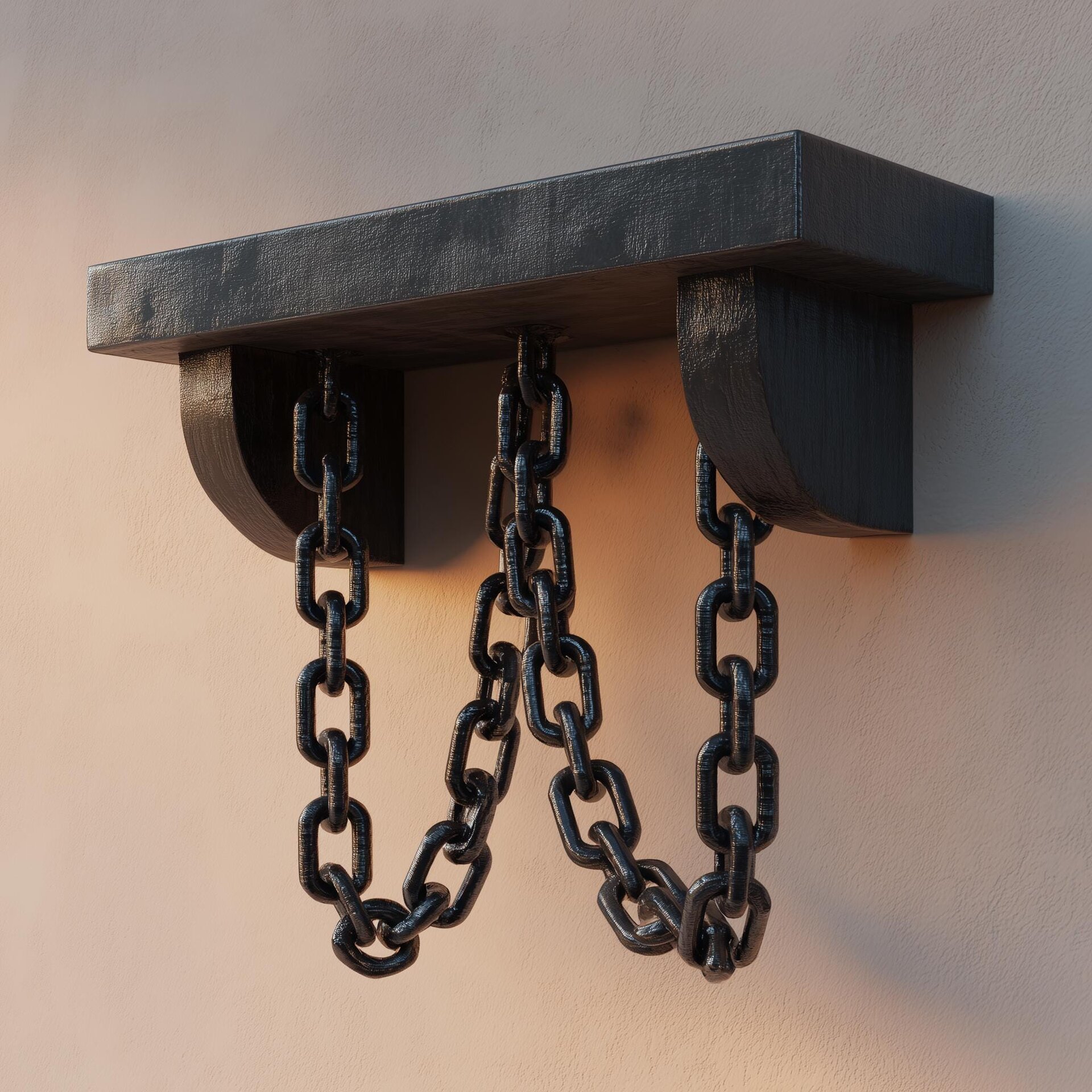 Étagère murale gothique à double chaîne imprimée en 3D