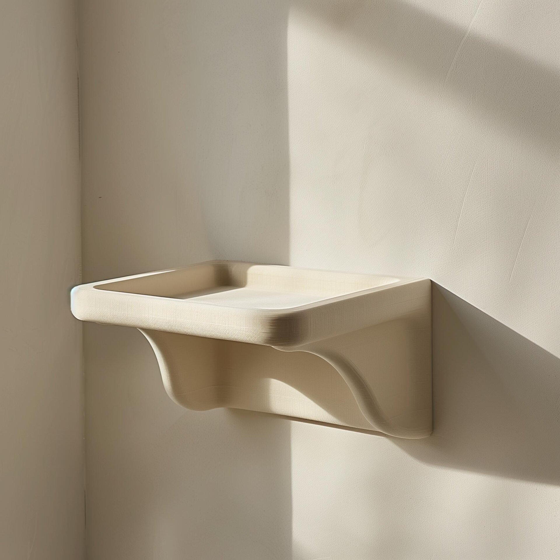 Étagère murale courbe organique imprimée en 3D
