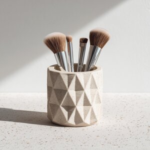 Pot à pinceaux de maquillage | Support géométrique imprimé en 3D
