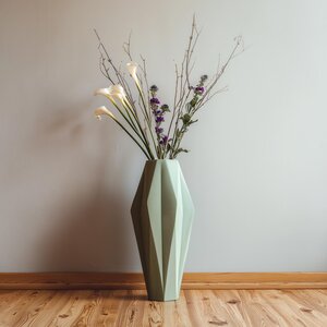 Vase à fleurs séchées facetté imprimé en 3D