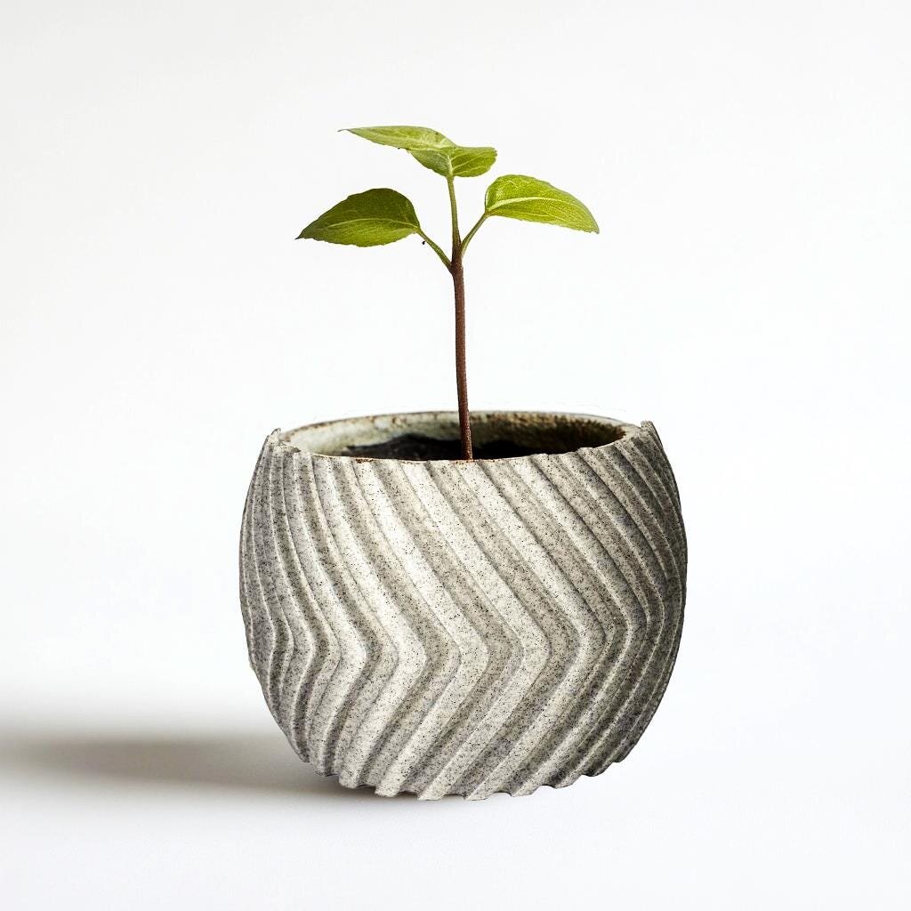 Housse de cache-pot zigzag imprimée en 3D
