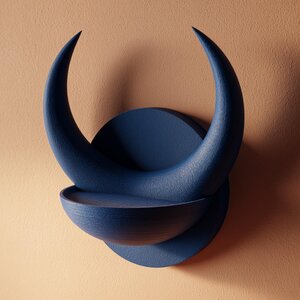 Étagère murale coupelle corne de croissant de lune imprimée en 3D