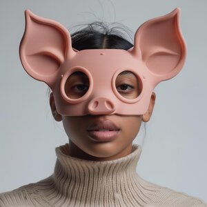 Masque de costume cochon imprimé en 3D