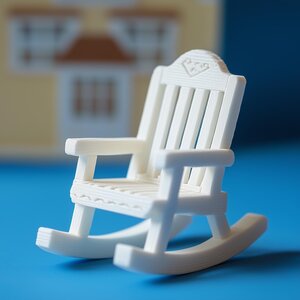 Fauteuil à bascule miniature imprimé en 3D 1:12