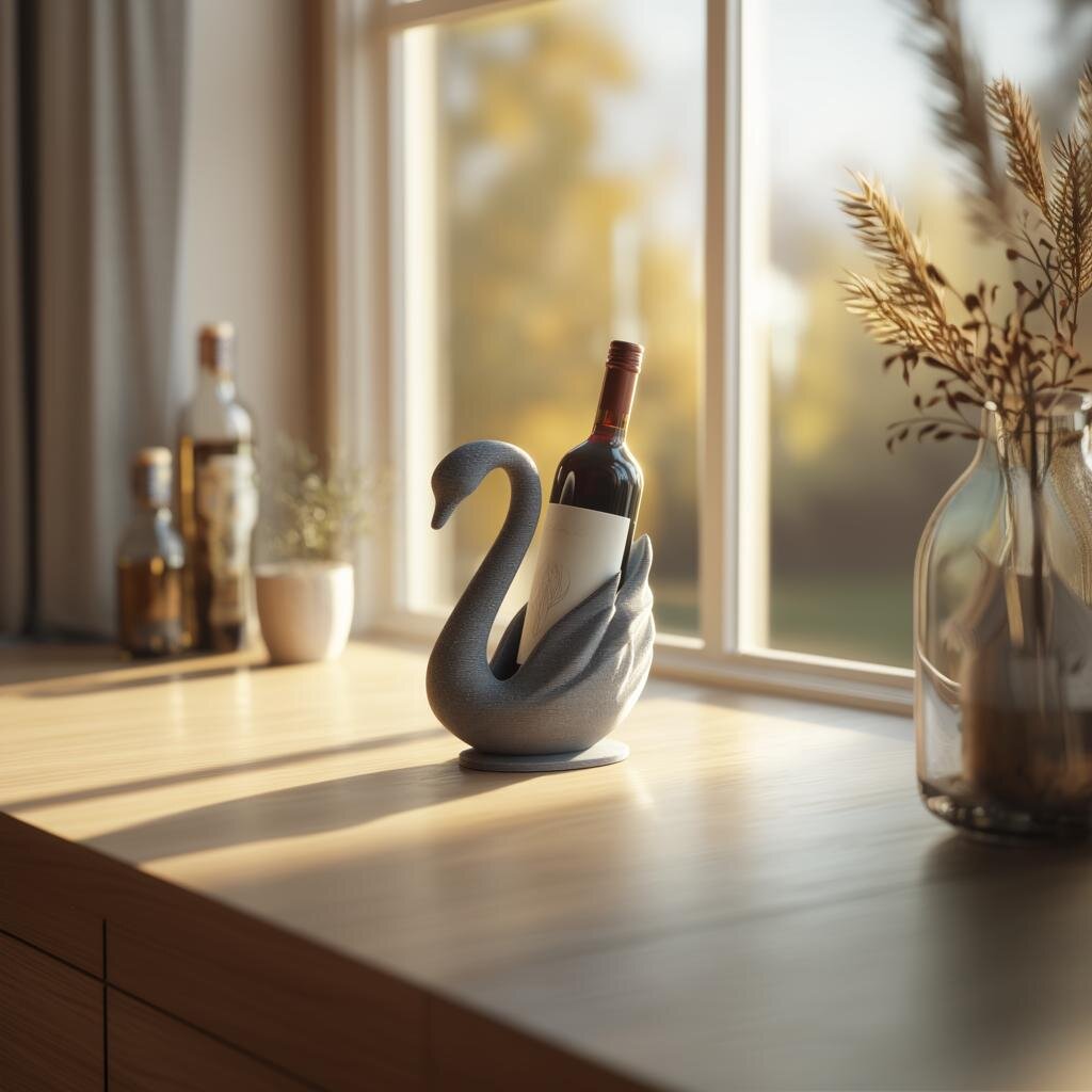 Porte-bouteille cygne imprimé en 3D