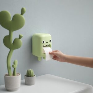 Porte-papier toilette monstre kawaii imprimé en 3D | Fixation murale