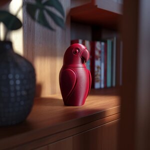 Urne commémorative minimaliste en forme de perroquet imprimée en 3D