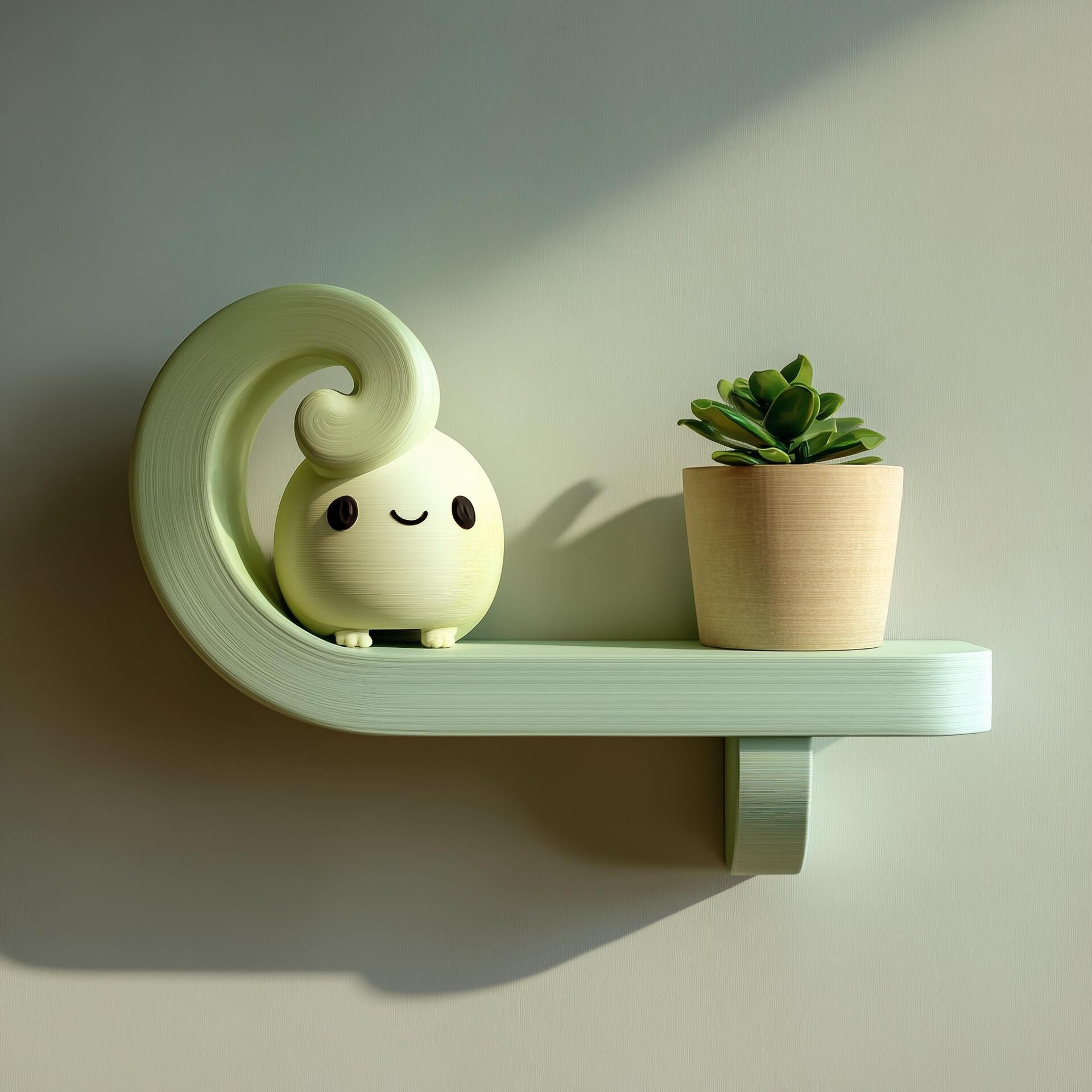 Étagère murale Kawaii en spirale imprimée en 3D
