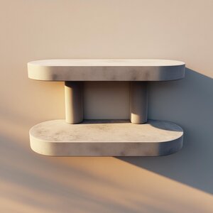Étagère murale double minimaliste imprimée en 3D | Exposition à deux niveaux