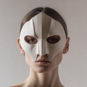 Demi-masque géométrique imprimé en 3D | Pièce faciale de cosplay anguleuse