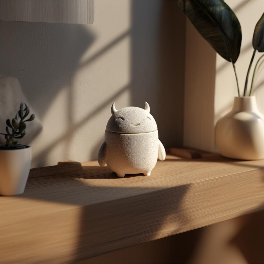 Urne commémorative monstre endormi imprimée en 3D