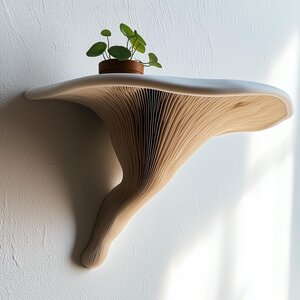 Tablette flottante Galerina imprimée en 3D | Fixation cachée en trou de serrure