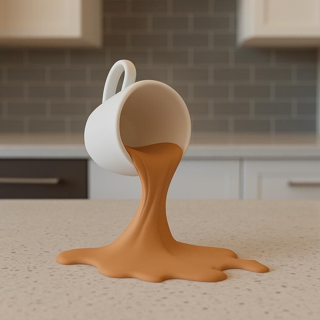 Sculpture d'espresso renversé | Art du café imprimé en 3D