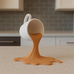 Sculpture d'espresso renversé | Art du café imprimé en 3D