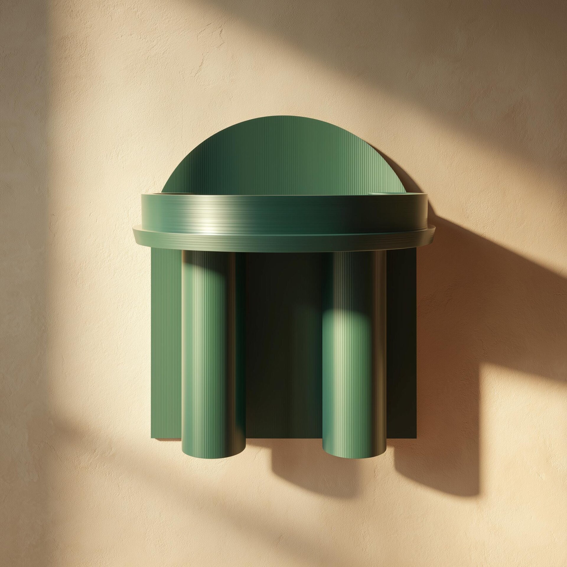 Étagère murale à auvent en dôme imprimée en 3D | Tablette architecturale