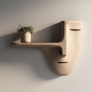 Étagère murale visage surréaliste au long nez imprimée en 3D
