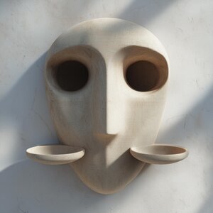 Étagère murale visage imprimée en 3D | Deux coupes d'exposition amovibles